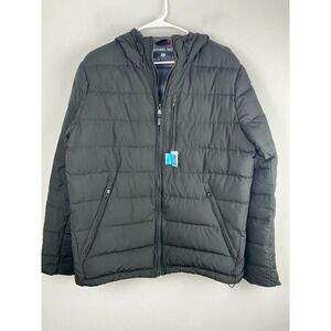 MICHAEL KORS ‎ Men's Med Black Puffer Jacket Full-Zip Premium Down Blend w/Hood